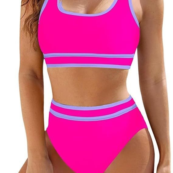 Damen Sportives Bikini-Set mit hohem Bund R&B