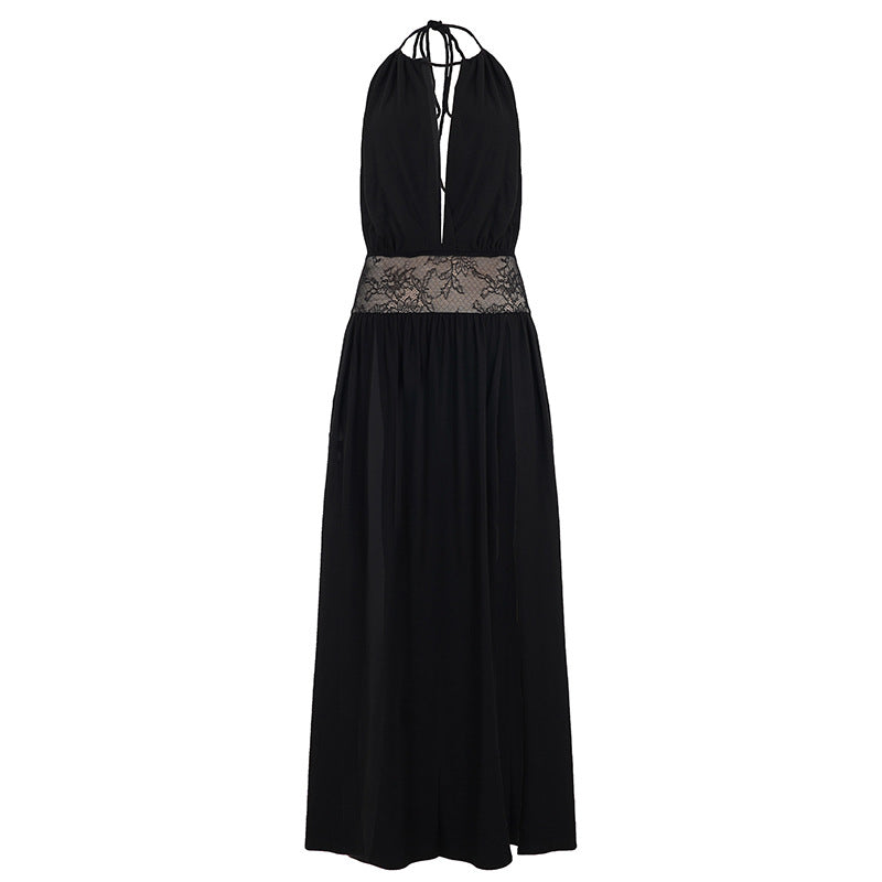Damen Elegantes Maxikleid mit Spitzenakzenten R&B