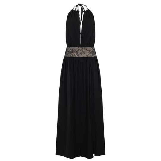 Damen Elegantes Maxikleid mit Spitzenakzenten R&B