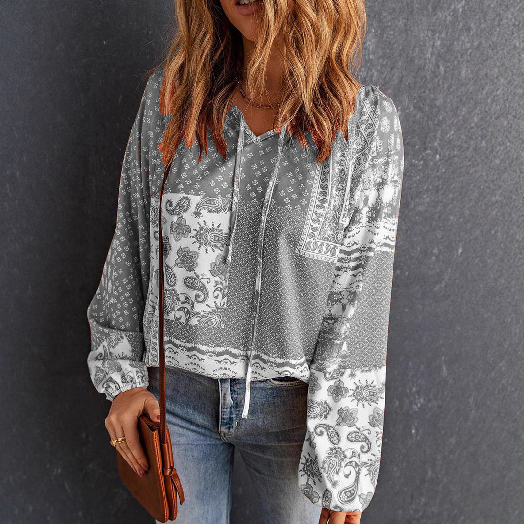 Damen lässiger Kapuzenpullover mit trendigem Paisleymuster R&B