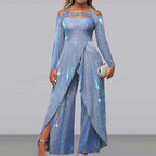 Damen Glamouröses Funktionsjumpsuit mit schimmerndem Effekt und elegantem Design R&B