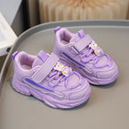 Damen Sportliche Kinder Sneakers mit praktischem Klettverschluss und tierischen Applikationen