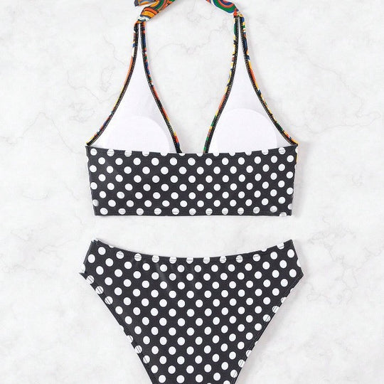 Damen Triangel-Bikini mit modischem grafischem Muster R&B