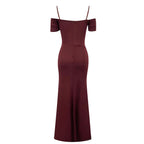 Damen Maxikleid mit schicker Raffung und sexy Schlitz R&B