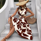 Damen Asymmetrisches Kleid mit Cut-Out-Details und Floralem Design R&B
