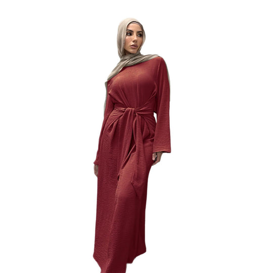 Damen Modisches Maxikleid aus fließendem Stoff mit weiten Ärmeln R&B