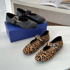 Damen elegante Ballerinas mit modischem Schnallen-Detail
