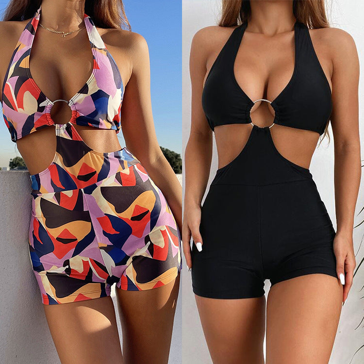 Damen Cut-Out Badeanzug mit Ringdetails
