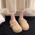 Damen Komfortable Clogs aus weichem Mikrofaser mit Plüschfutter EB