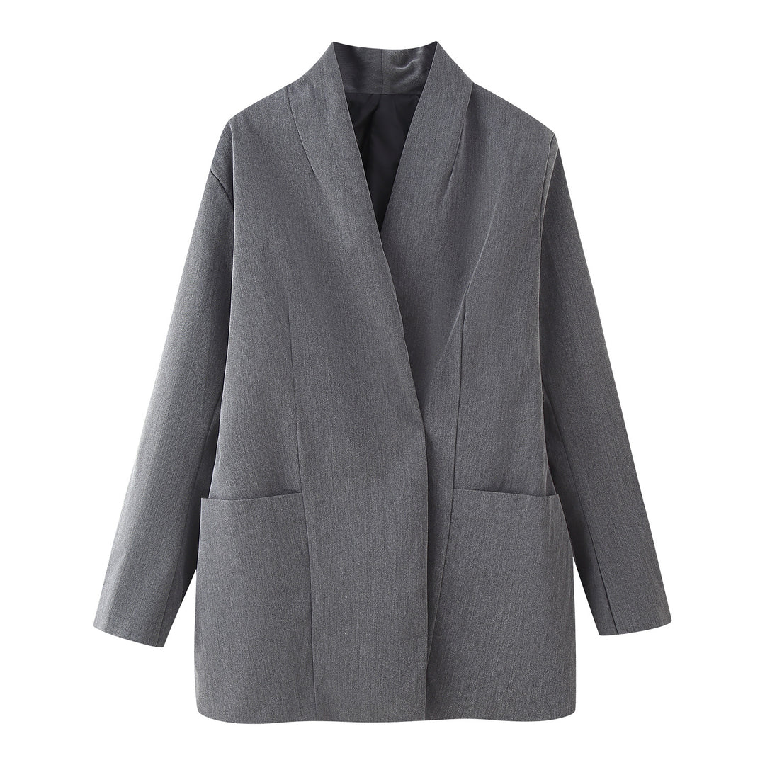 Damen elegante Blazerjacke mit Taschen und modernem Schnitt R&B