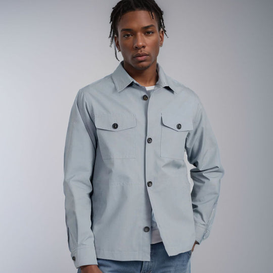 Herren lässige Utility-Jacke mit praktischen Klappentaschen und modernem Schnitt R&B