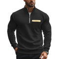 Herren Sportlicher Pullover mit halbem Reißverschluss und Kontrastbrusttasche R&B