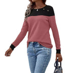 Damen Pullover mit strukturiertem Design und Button-Details R&B