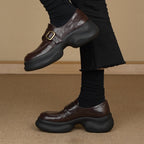 Damen Mokassins mit elegante Schnalle und komfortabler Plattformsohle