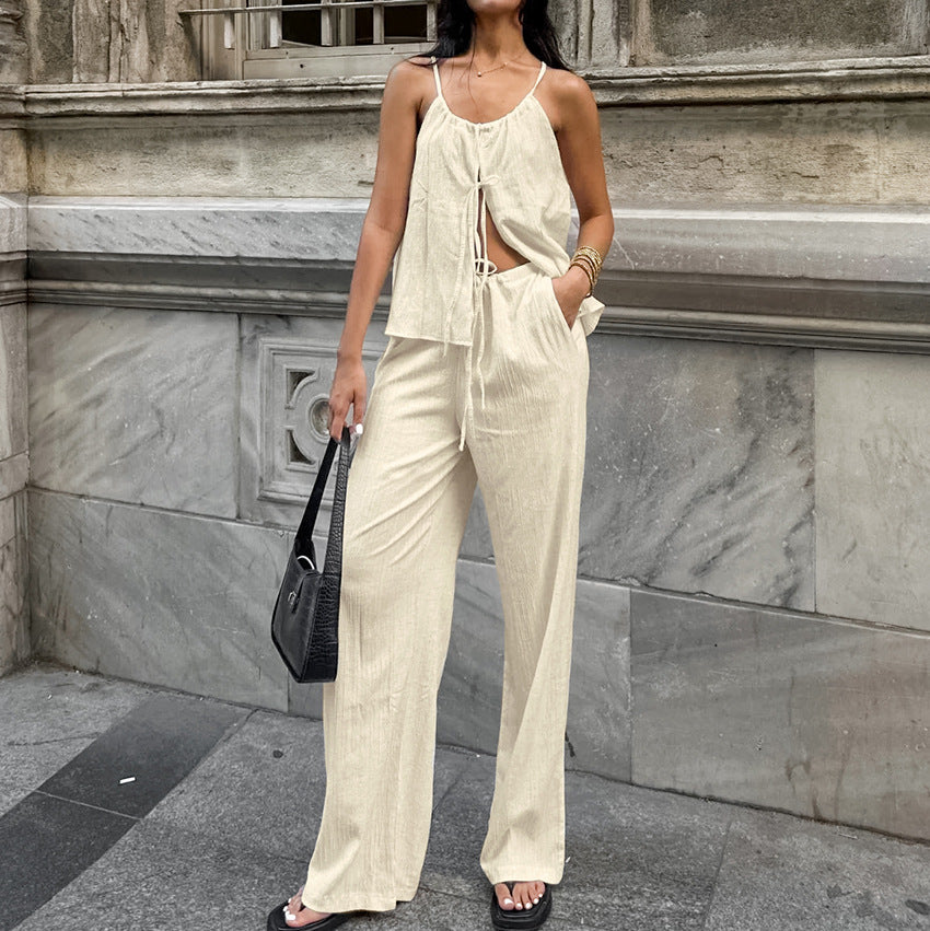 Damen luftiges Blusenkleid mit verstellbaren Trägern und Rüschendetails R&B