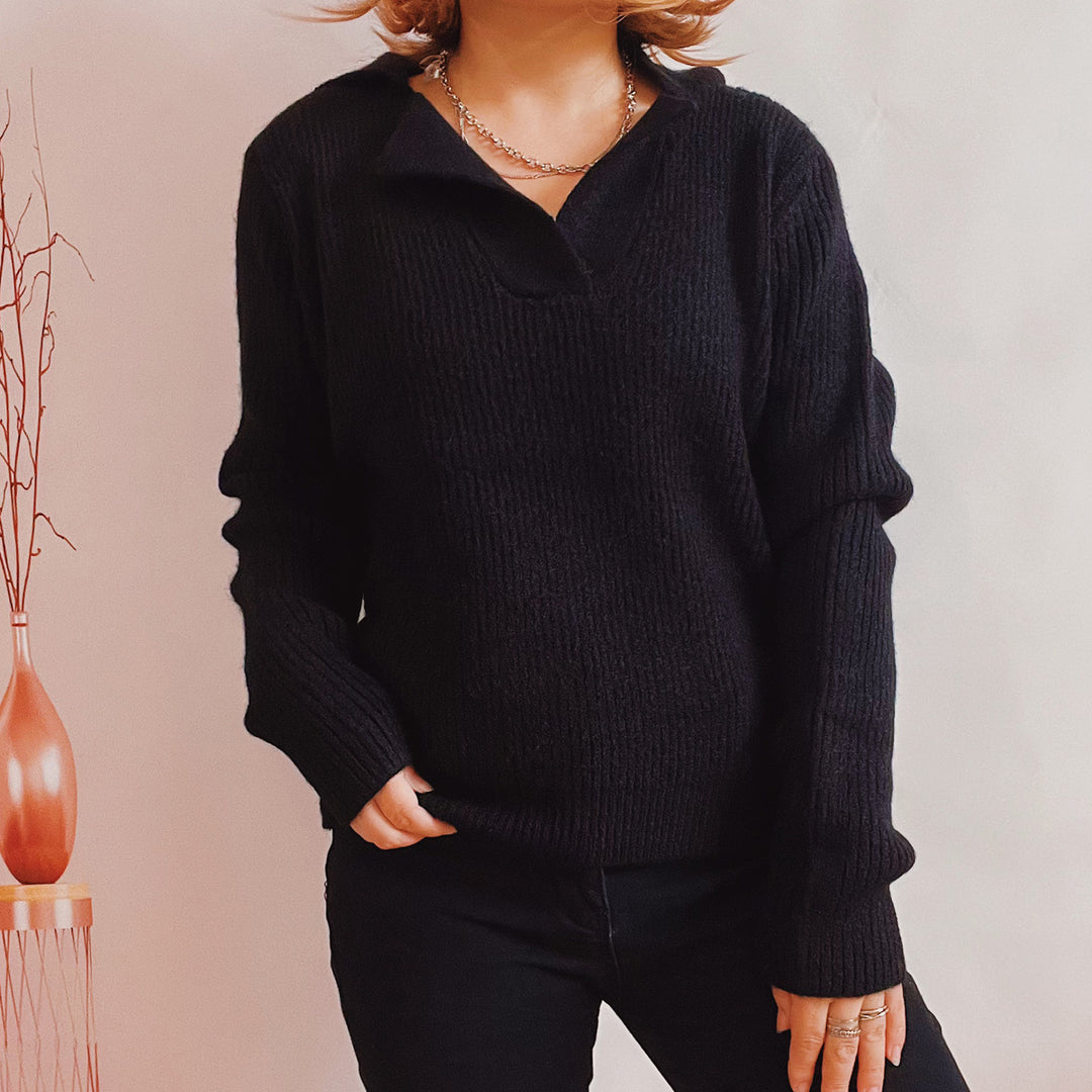 Damen lässiger Pullover mit modernem Rippdesign R&B