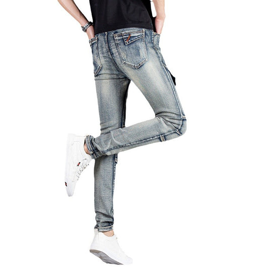 Herren elegante Slim Fit Jeans im zeitgemäßen Used-Look R&B