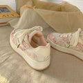 Damen modische Sneakers mit floralem Design und atmungsaktiver Obermaterialkombination
