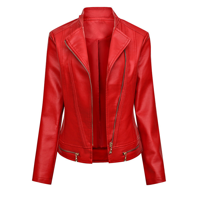 Damen hautenge Kunstlederjacke R&B