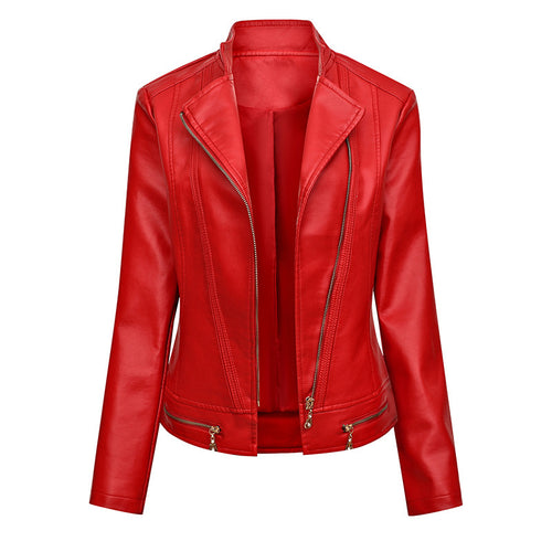 Damen hautenge Kunstlederjacke R&B