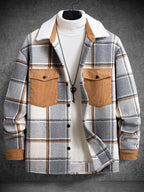 Herren Karo-Flanelljacke mit zwei Brusttaschen und weichem Kragen