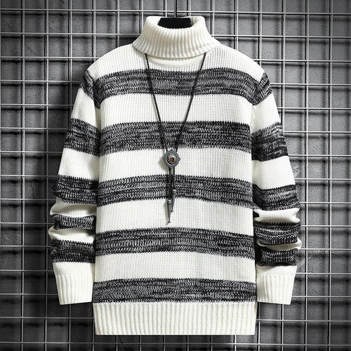 Herren hochgeschlossener gestreifter Pullover R&B
