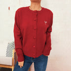 Damen Kuschelweich Strickjacke mit schönen Knöpfen und raffinierten Details R&B
