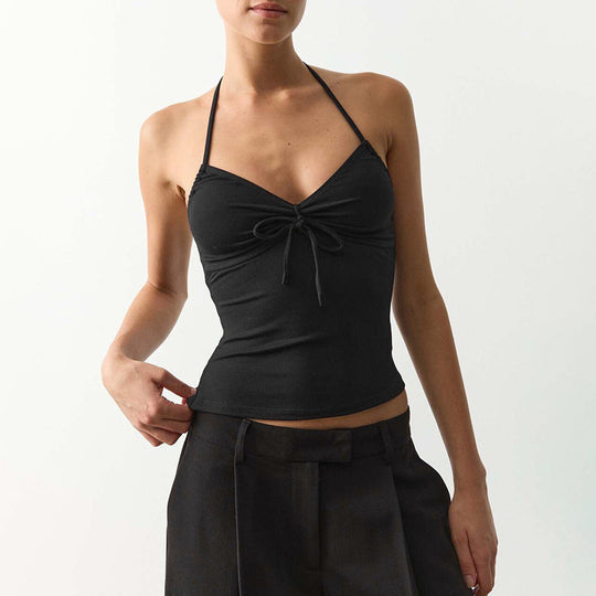 Damen Sportliches Bikinitop mit verstellbaren Trägern und dekorativem Knoten R&B