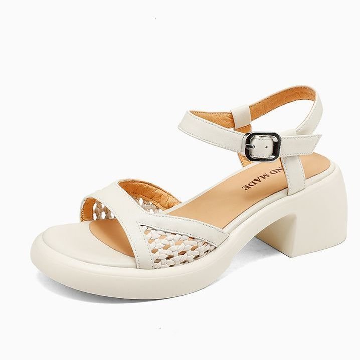 Damen elegante Plateau-Sandalen mit modischem Riemen und ergonomischem Fußbett R&B