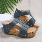 Damen Wedge-Sandaletten mit stilvollem Riemendesign R&B