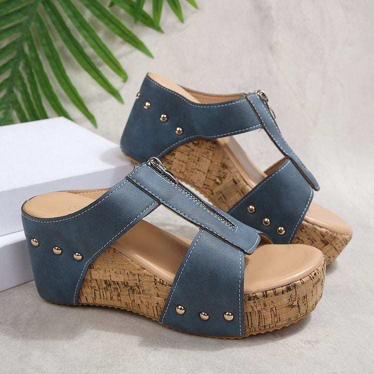 Damen Wedge-Sandaletten mit stilvollem Riemendesign R&B