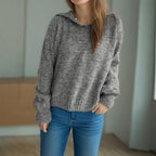 Damen lässiger Pullover mit voluminösen Ärmeln und modernem Strukturstrick R&B