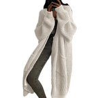 Damen Langer Strickcardigan mit seitlichen Taschen und lässigem Schnitt R&B