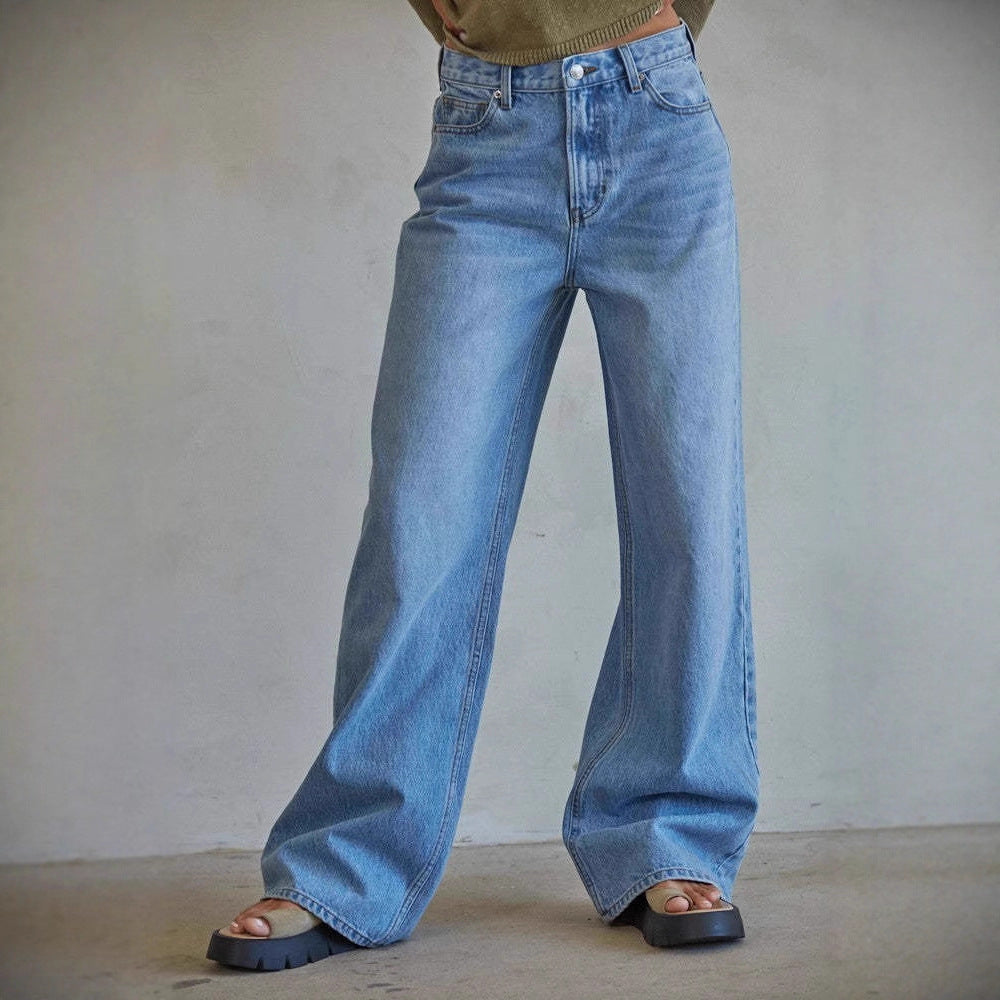 Damen Weite High-Waist Jeans