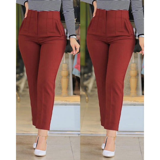 Damen Hochgeschnittener Schlank-Pant mit dekorativem Nähdetails R&B