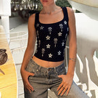 Damen Elegantes Cropped Top mit floralen Strassdetails R&B