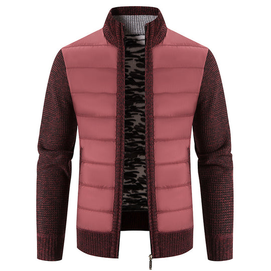 Herren gesteppte Jacke mit modischem Strickarm R&B