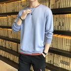 Herren lässiger Sweatshirt mit kontrastierendem Saum R&B