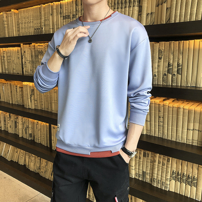 Herren lässiger Sweatshirt mit kontrastierendem Saum R&B