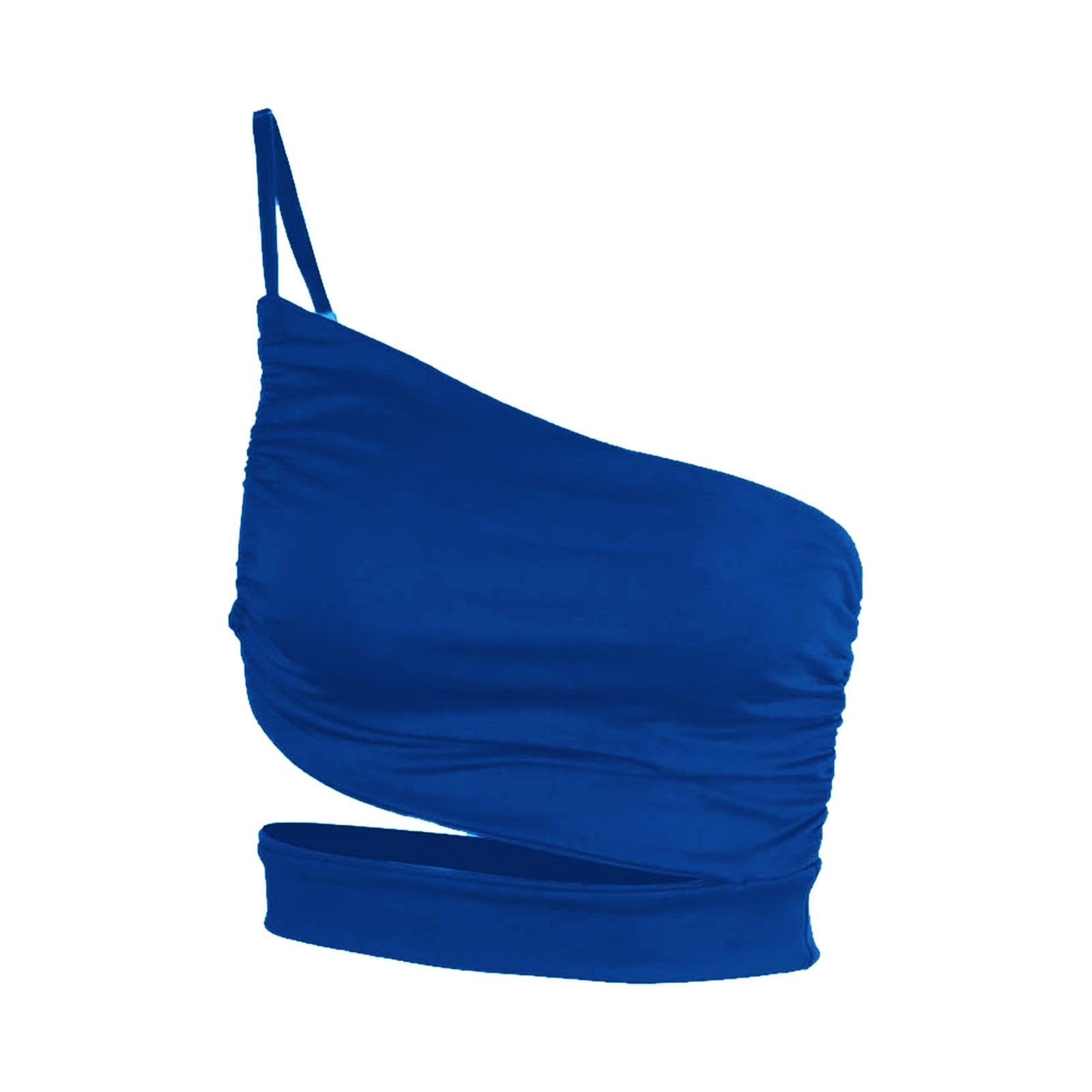 Damen asymmetrisches Crop-Top mit elegantem Wickeldesign R&B