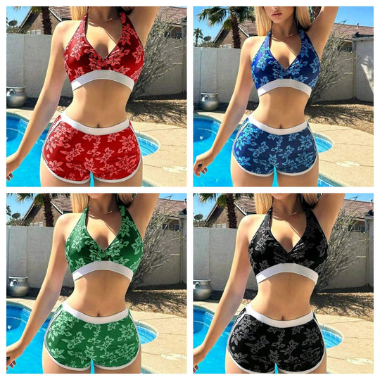 Damen sportliches Bikinioberteil und Shorts-Set R&B