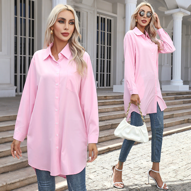 Damen Übergrößen-Hemdbluse mit modernen Details und Brusttasche R&B
