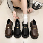 Damen modische Loafers mit stabiler Plateausohle und eleganter Schnalle R&B