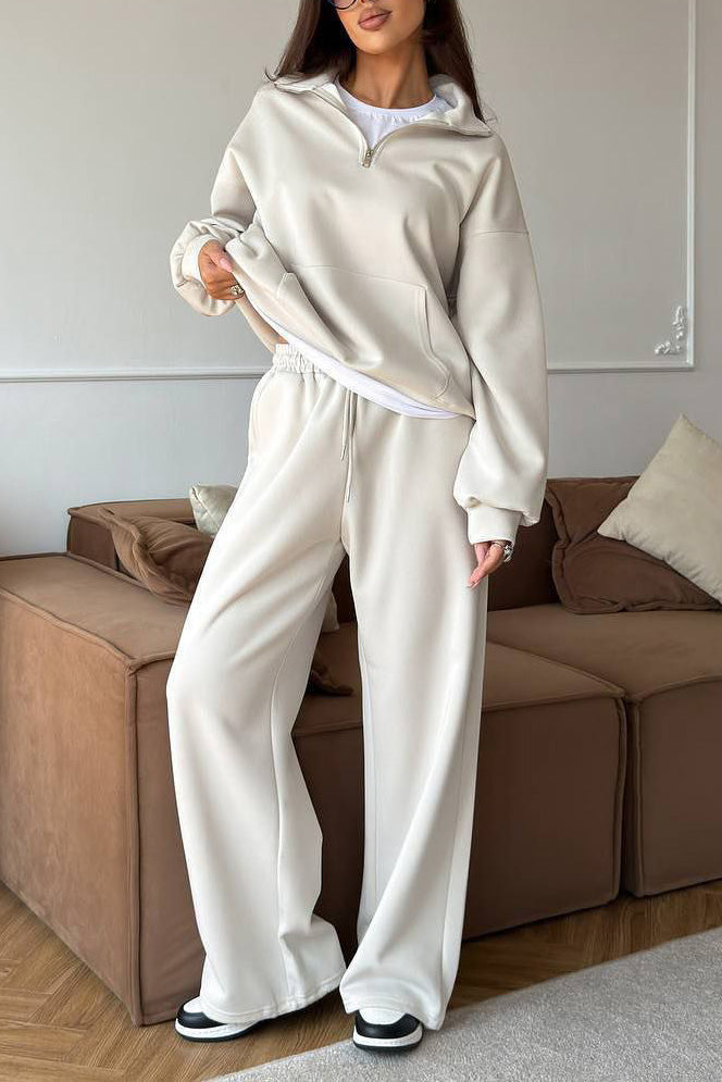 R&B | Halbhals Pullover Sweatshirt und Weit Geschnittene Hose Zweiteiler Anzug