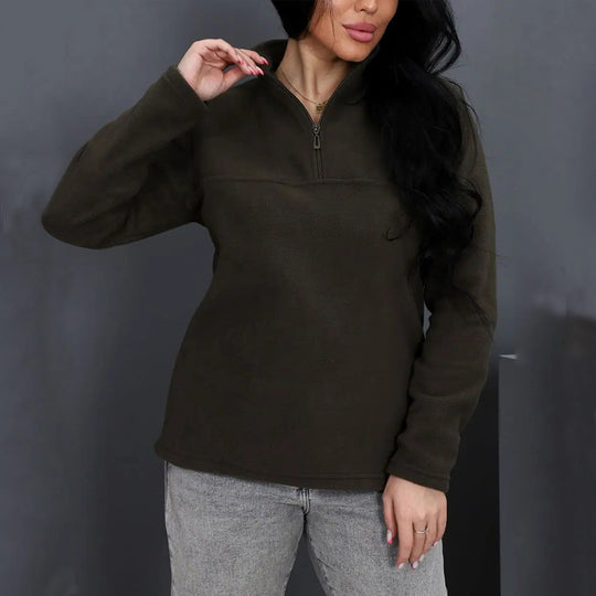 Damen Fleece-Pullover mit steigendem Kragen R&B