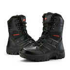 Herren Tactical Stiefel mit seitlichem Reißverschluss und hochgezogenem Knöchelschutz R&B