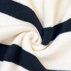 Damen Modisches Kurzarm-Pullover mit Streifenmuster und Polo-Kragen