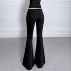 Damen Hochtaillierte Flared Jeans mit praktischen Taschen R&B