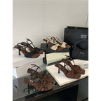 Damen elegante Slingback Sandalen mit dekorativer Schleifenverzierung R&B
