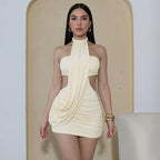 Damen Glamouröses Cut-Out Abendkleid mit Drapierung R&B
